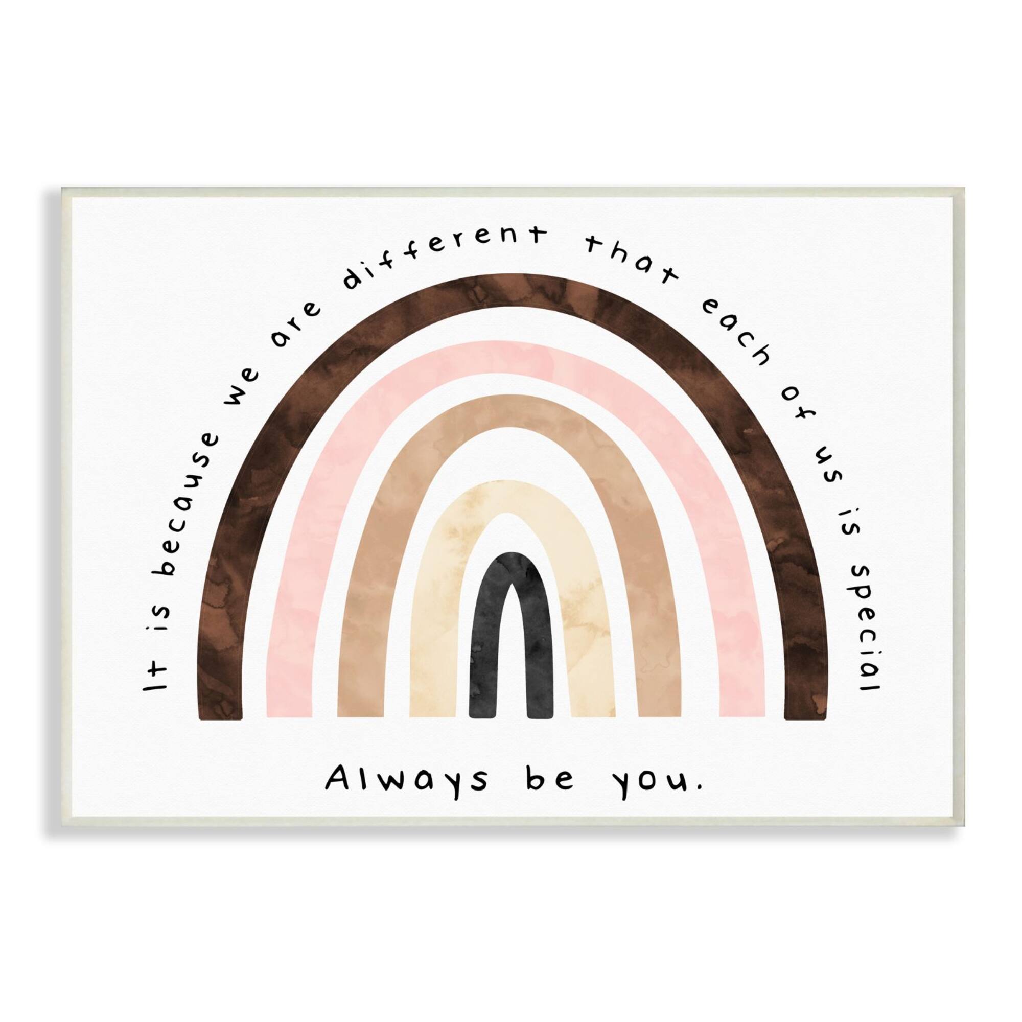 Stupell Industries Diversity Rainbow Wooden Wall Plaque